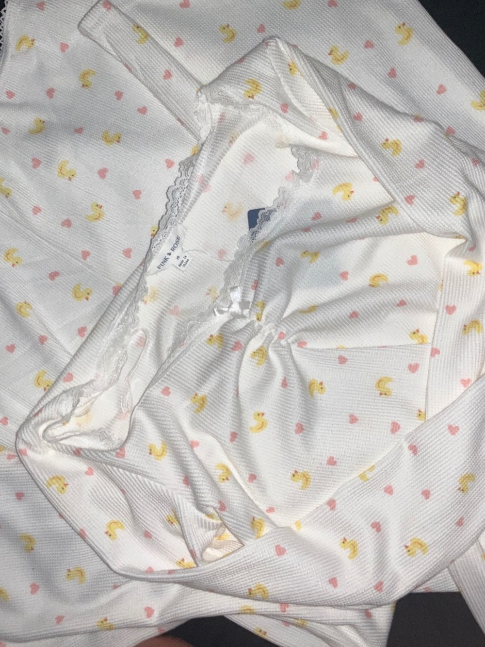 Pink rose rubber duck set (pants and top)